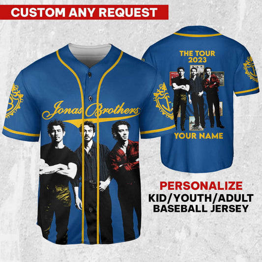 Personalize Retro Jonas Brothers Five Albums One Night The Tour 2023 Jersey, Jonas Brothers Baseball Jersey, Custom Baseball Jersey - Aopprinter
