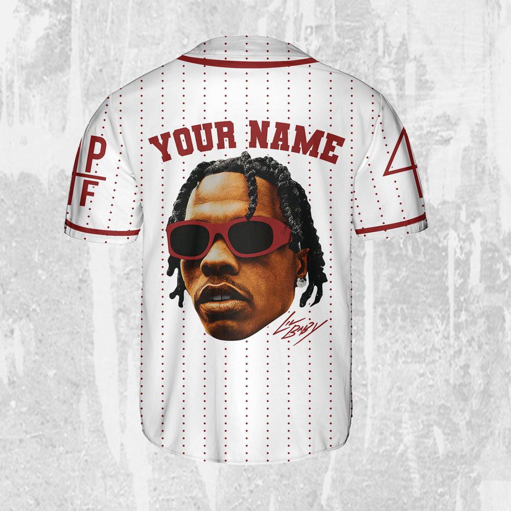 Personalize Retro Vintage Lil Baby Style Red And White Jersey, Lil Baby Baseball Jersey - lylyprint.com