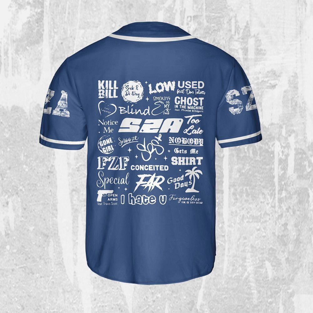 Personalize SZA SOS Tracklist Music Tour 2023 Jersey, Sza Baseball Jersey - lylyprint.com