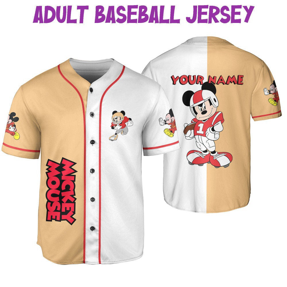 Vintage Disney Mickey Mouse Football Jersey - Perfect Sports Gift for Fans - Bafud