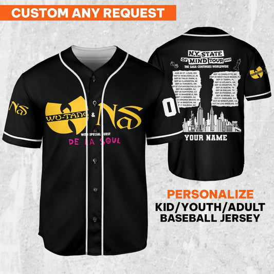 Personalize Wu-Tang Clan & Nas NY State Of Mind Tour Jersey, Tang Baseball Jersey, Tang Shirt, The Wu Jersey Shirt, Rock And Roll Jersey - Aopprinter