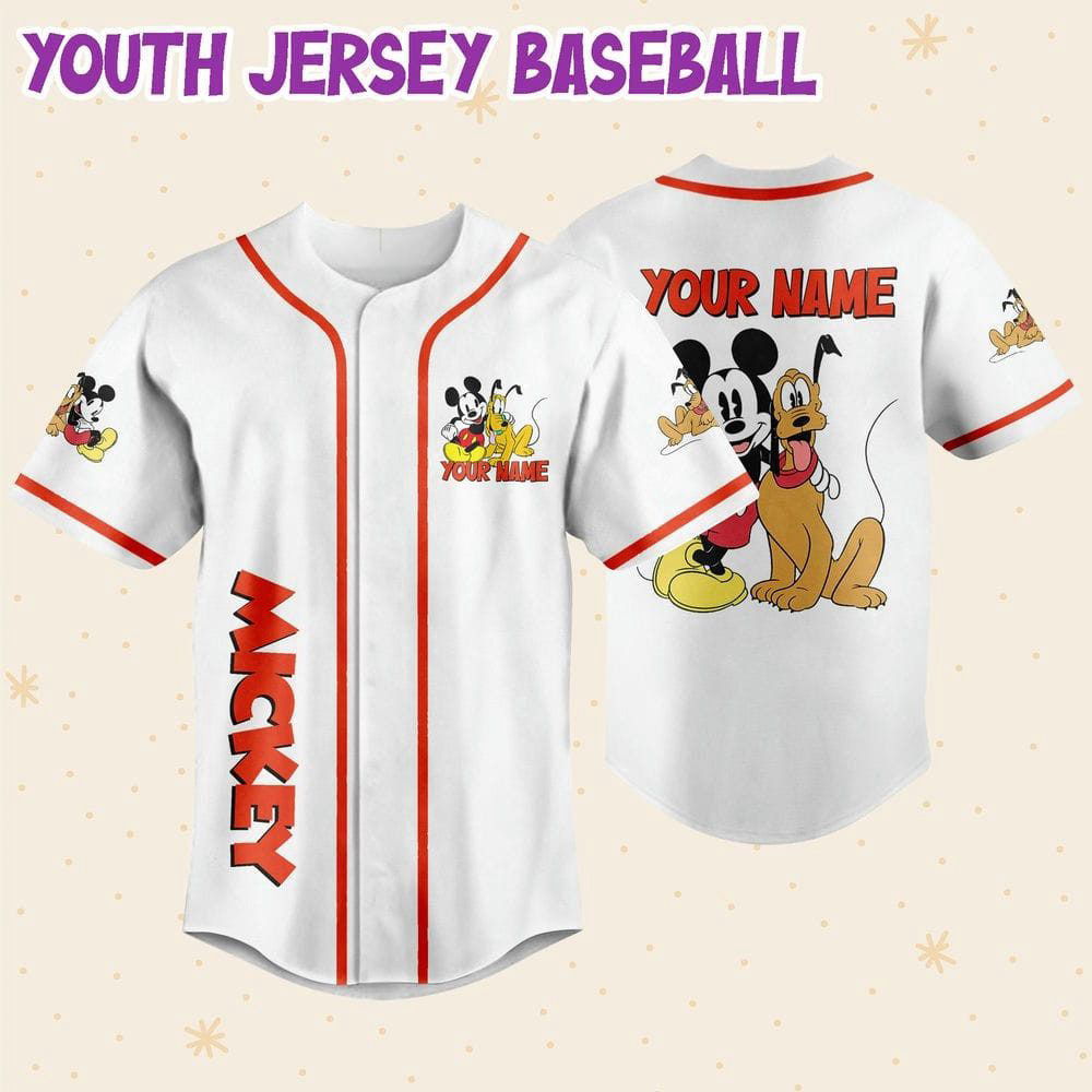 Personalized Disney Mikey Pluto Vintage Baseball Jersey - lylyprint.com
