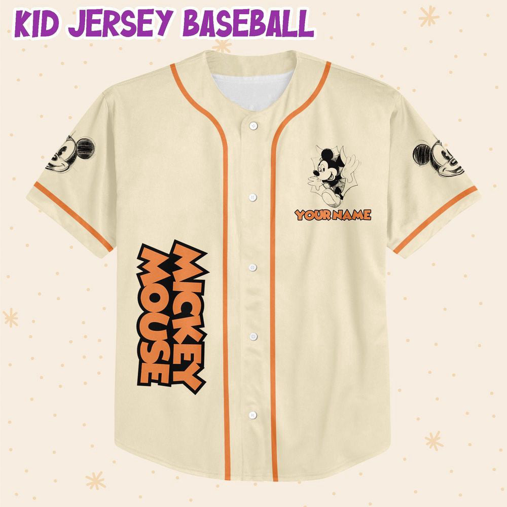 Get Custom Mickey Classic Sketch Baseball Jersey – Personalized for the Ultimate Fan Experience! - Bafud