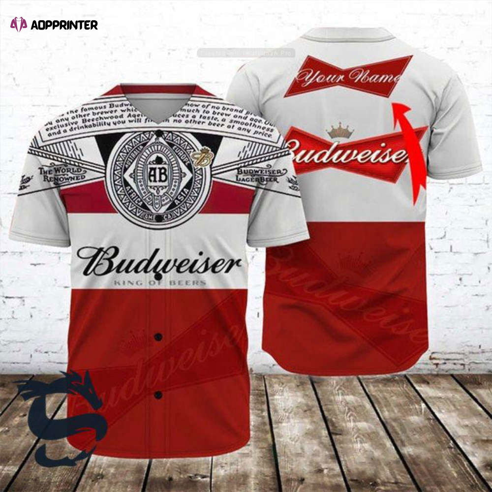 Custom Retro Budweiser Beer Baseball Jersey: Personalized Vintage Style - Aopprinter