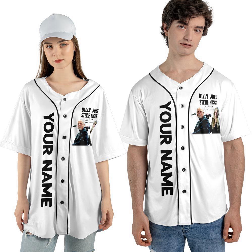 Personalized Stevie Nick Two Icons One Night Tour Music Baseball Jersey For Men Women - lylyprint.com