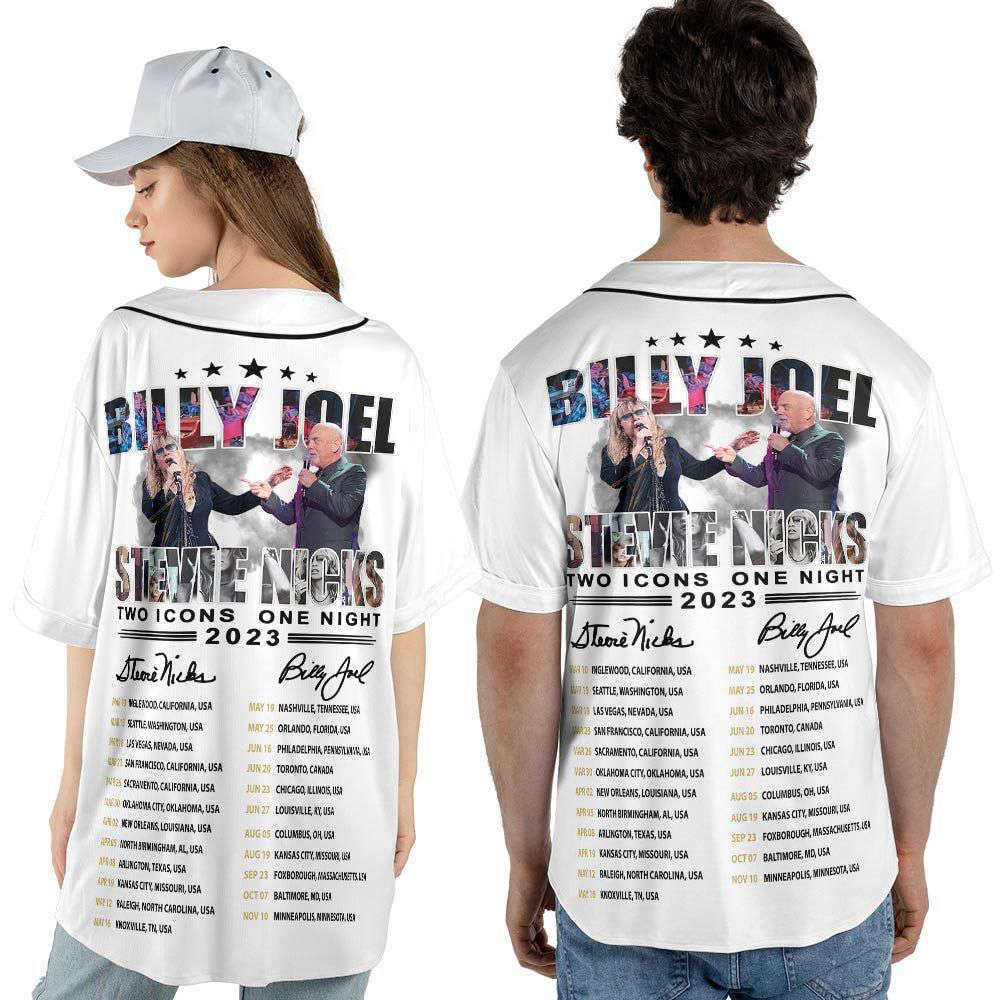Personalized Stevie Nick Two Icons One Night Tour Music Baseball Jersey For Men Women - lylyprint.com