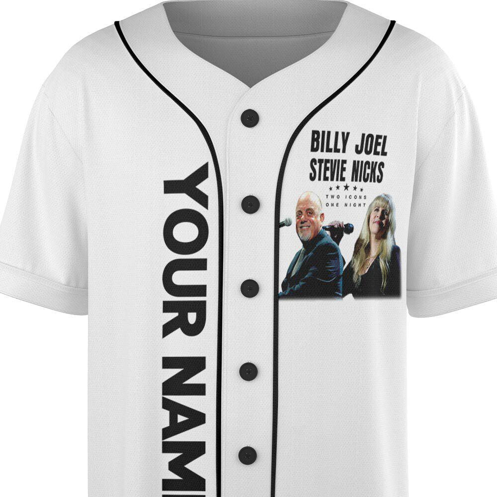 Personalized Stevie Nick Two Icons One Night Tour Music Baseball Jersey For Men Women - lylyprint.com