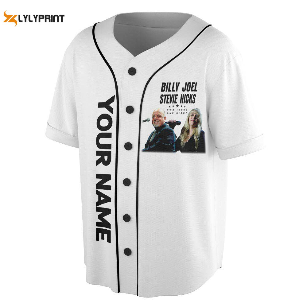 Personalized Stevie Nick Two Icons One Night Tour Music Baseball Jersey For Men Women - lylyprint.com