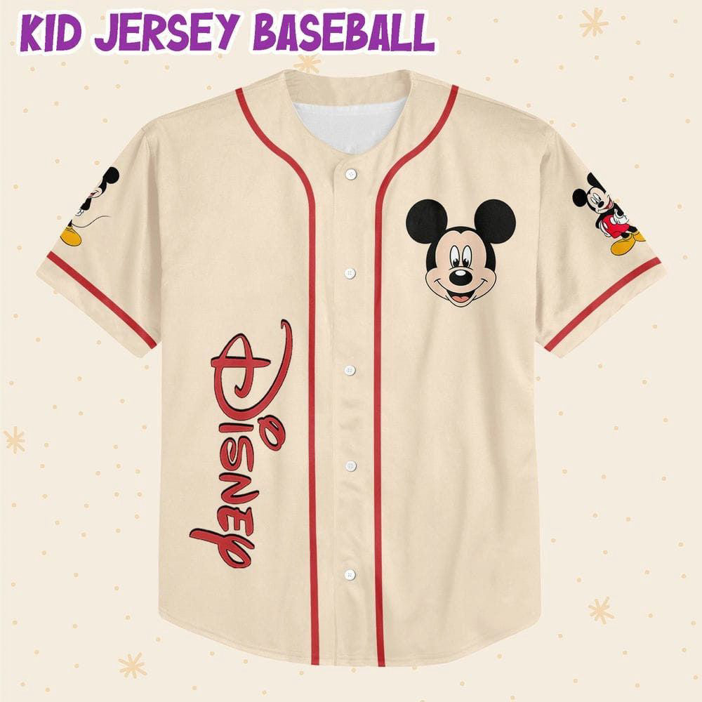 Vintage Disney Mickey Personalized Baseball Jersey - Embrace a Happy Life with Mickey! - Bafud