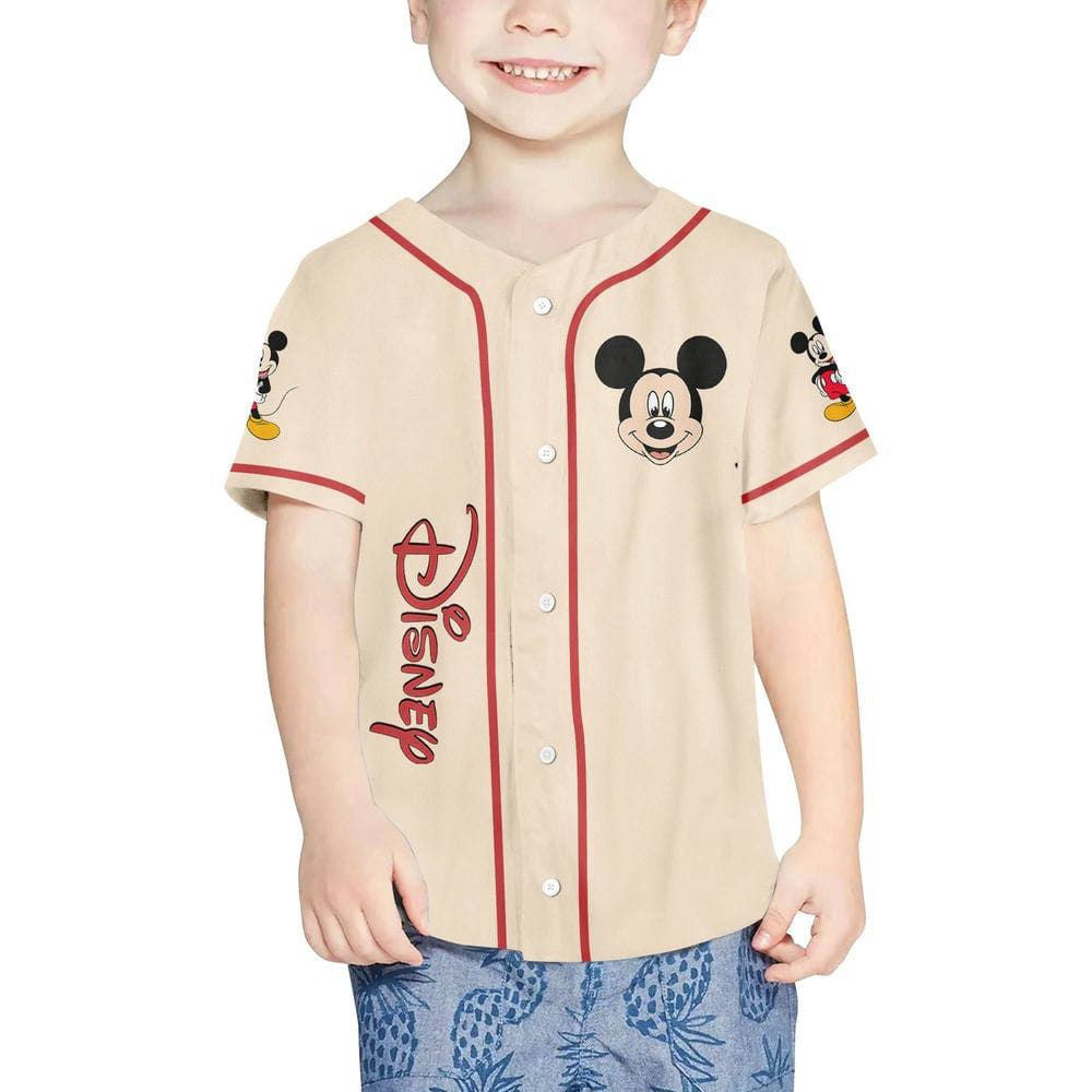 Vintage Disney Mickey Personalized Baseball Jersey - Embrace a Happy Life with Mickey! - Bafud