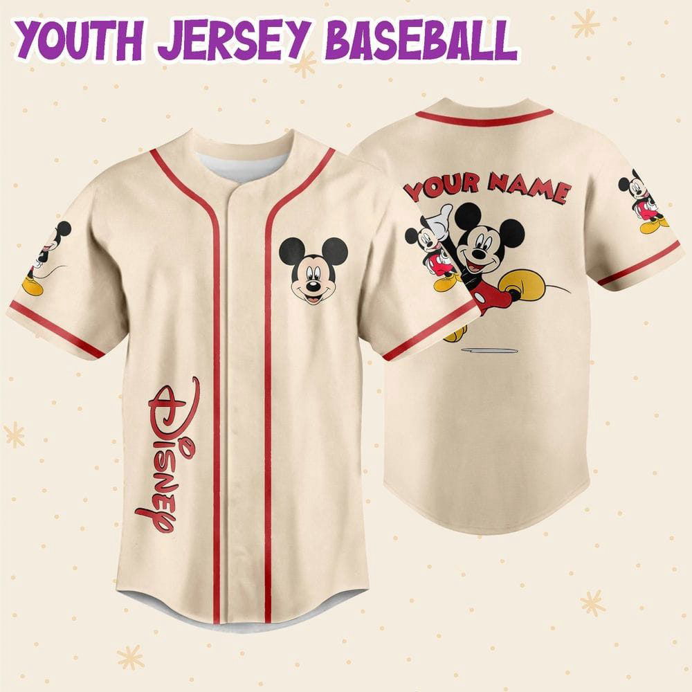 Personalized Vintage Disney Mickey Happy Life Baseball Jersey - lylyprint.com