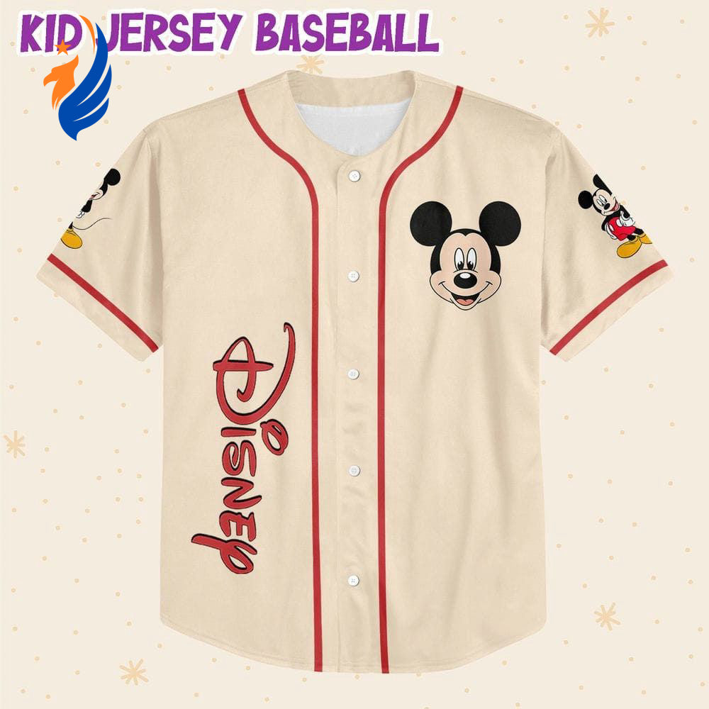 Vintage Disney Mickey Personalized Baseball Jersey - Embrace a Happy Life with Mickey! - Bafud