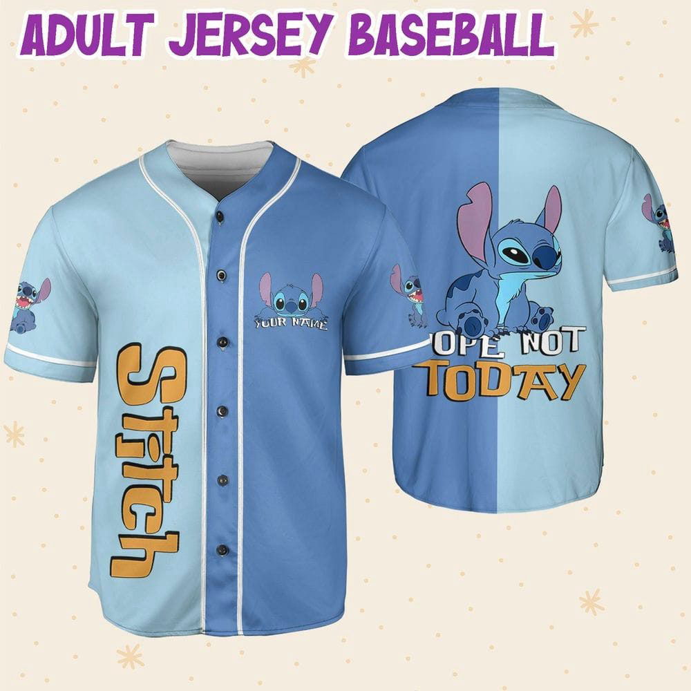 Personalized Vintage Disney Stitch Nope Not Today Baseball Jersey - lylyprint.com