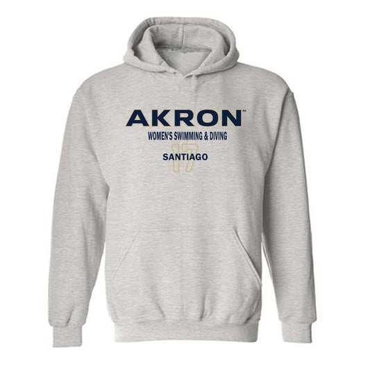 Akron - NCAA Women's Swimming & Diving : Alanis Santiago - Classic Fashion Shersey Hooded Sweatshirt Style002