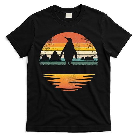 Penguin Vintage Retro Sunset Penguin Lover T-Shirt