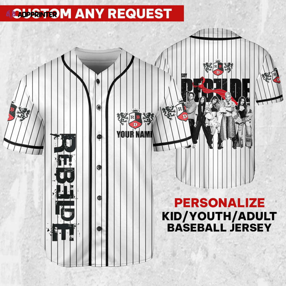 RBD Rebelde Tour 2023 Jersey - Personalize Black and White Color Shirt with RBD Logo - Aopprinter