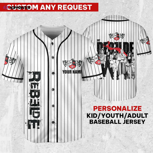RBD Rebelde Tour 2023 Jersey - Personalize Black and White Color Shirt with RBD Logo - Aopprinter