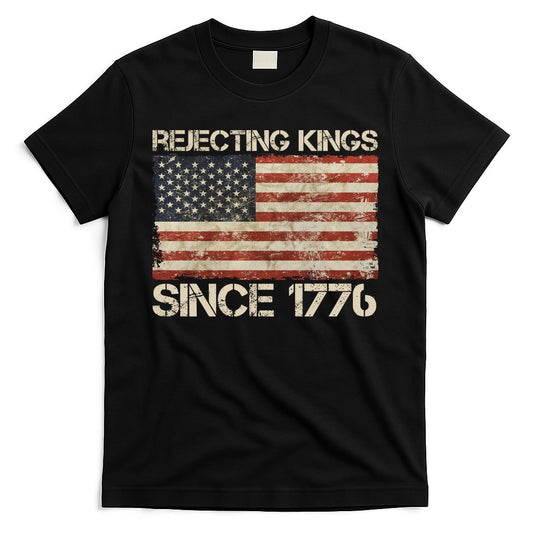 Rejecting Kings Since 1776 American Vintage Flag T-Shirt Style001