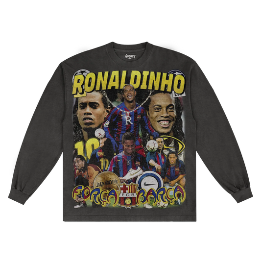 Ronaldinho BarÃ§a Classic Long Sleeved Tee Style002