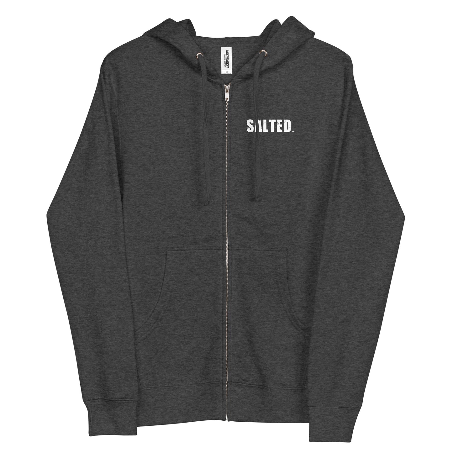 Salted Unisex fleece zip up hoodie Style001