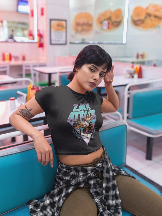Saved By The Bell Summer Tour 93 Womens Crop Tee