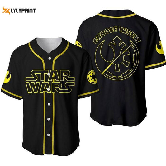 Star Wars Dark & Light Sides Black Disney Unisex Cartoon Graphics Casual Outfits Custom Baseball Jersey Gifts for Fans - lylyprint.com