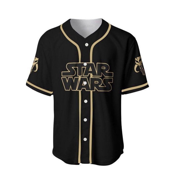 Star Wars Mandalorian Black Brown Disney Unisex Cartoon Graphics Casual Outfits Custom Baseball Jersey Gifts for Fans - lylyprint.com