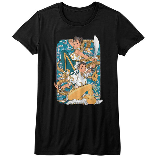 Street Fighter Dual Chun Li Womens T-Shirt