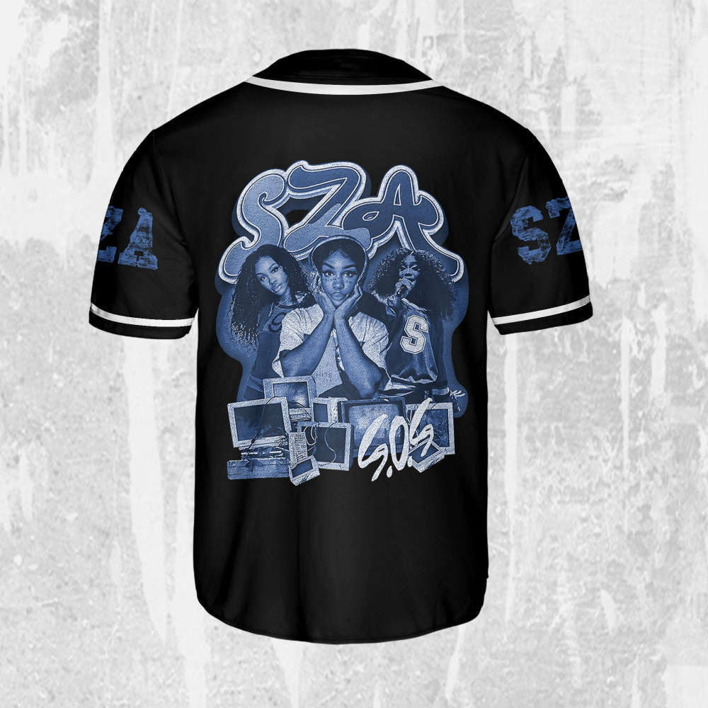 SZA Retro Vintage SOS Baseball Jersey - New Album Merch & Tour 2023 - Aopprinter