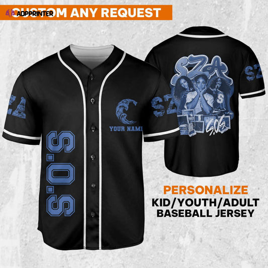 SZA Retro Vintage SOS Baseball Jersey - New Album Merch & Tour 2023 - Aopprinter