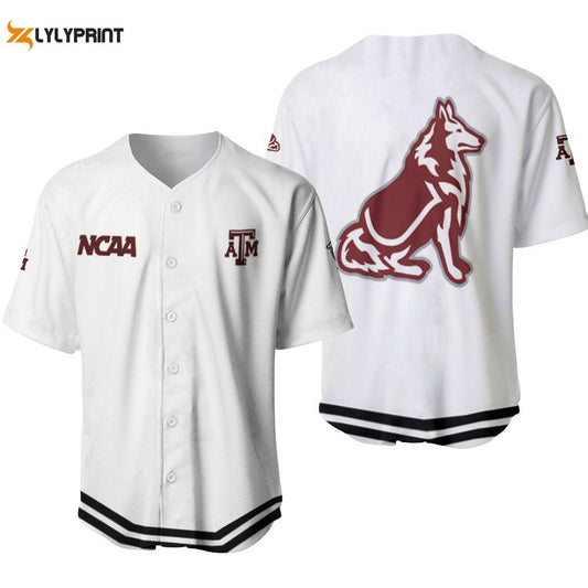 Texas Am Aggies Classic White With Mascot Gift For Texas Am Aggies Fans Baseball Jersey Gifts for Fans - lylyprint.com