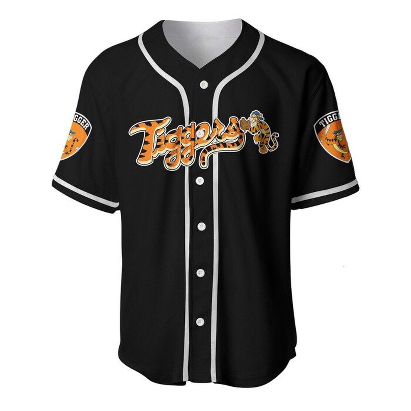 Tigger Winnie Pooh Orange Black Cute Disney Unisex Cartoon Graphic Baseball Jersey - Perfect Gift for Men & Dad - Bafud