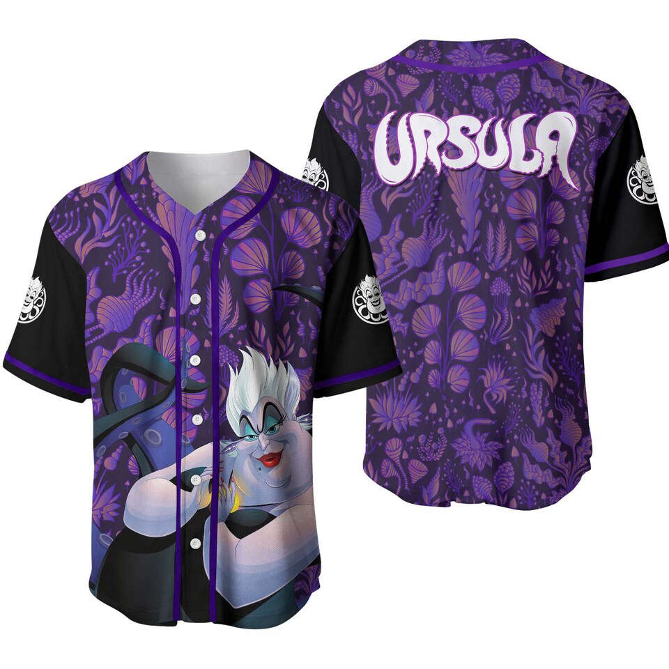 Ursula Villains Disney Baseball Jersey Disney Cartoon Graphic Casual Outfits - lylyprint.com