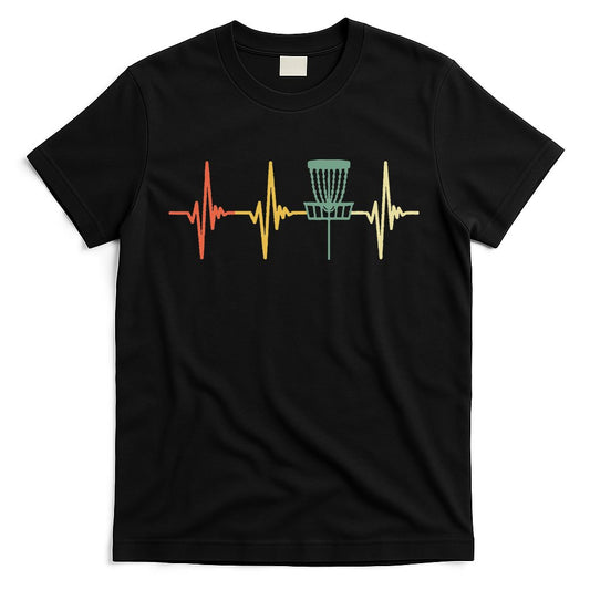 Vintage Disc Golf Retro Heartbeat Gift Disc Golf T-Shirt