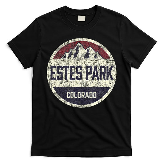 Vintage Retro Estes Park Colorado Mountain Circle Ski T-Shirt