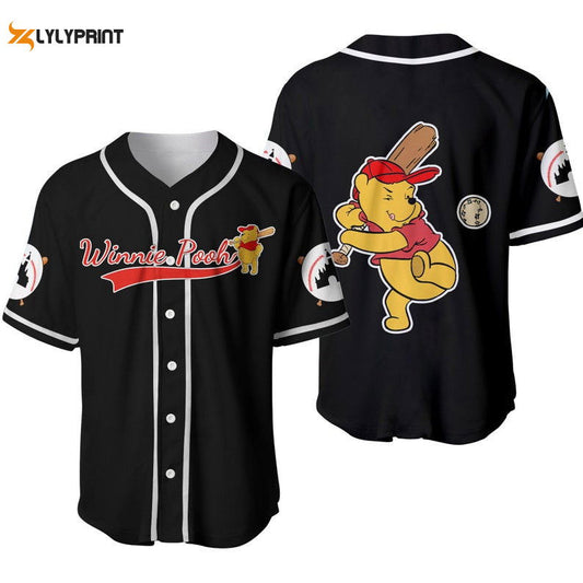 Winnie Pooh Disney Cartoon Graphics All Over Print Unisex Baseball Jersey - lylyprint.com