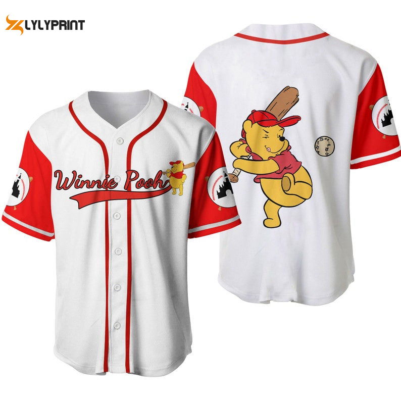 Winnie the Pooh Disney Cartoon Graphics All Over Print Unisex Baseball Jersey - lylyprint.com