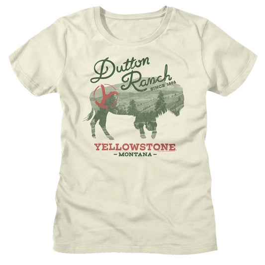 Yellowstone - Buffalo Landscape Womens T-Shirt