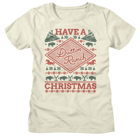 Yellowstone - Dutton Ranch Christmas Womens T-Shirt